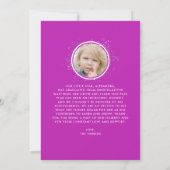 Cool Girly Afstuderen Paarse Roze Gradient Foto Aankondiging (Achterkant)
