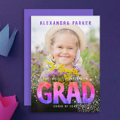 Cool Girly Afstuderen Paarse Roze Gradient Foto Aankondiging