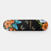 Cool Girly Bloemen Vlinder Schaats Deck Persoonlijk Skateboard (Horizontaal)