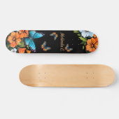 Cool Girly Bloemen Vlinder Schaats Deck Persoonlijk Skateboard (Horizontaal)