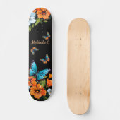 Cool Girly Bloemen Vlinder Schaats Deck Persoonlijk Skateboard (Voorkant)