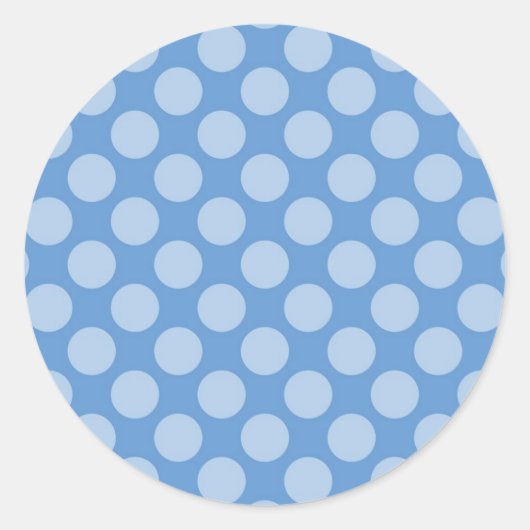 Cool Girly Blue Polka Dots Patroon op Blauwe Gesch Ronde Sticker (Voorkant)