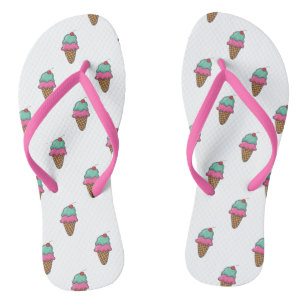 Cool Girly Colorful Ice Cream Cones Teenslippers