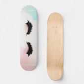 Cool Girly Faux Lashes Persoonlijk Skateboard (Voorkant)