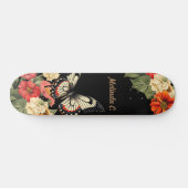 Cool Girly Floral Butterfly Wide Schaats Deck Persoonlijk Skateboard (Horizontaal)