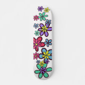 Cool Girly Retro Flower Power Persoonlijk Skateboard (Voorkant)