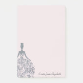 Cool Girly Silver Glitter Dress - Gepersonaliseerd Post-it® Notes (Voorkant)