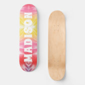 Cool Girly Tie Dye Aangepaste persoonlijke naam Persoonlijk Skateboard (Voorkant)