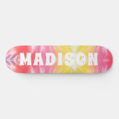 Cool Girly Tie Dye Aangepaste persoonlijke naam Persoonlijk Skateboard (Horizontaal)
