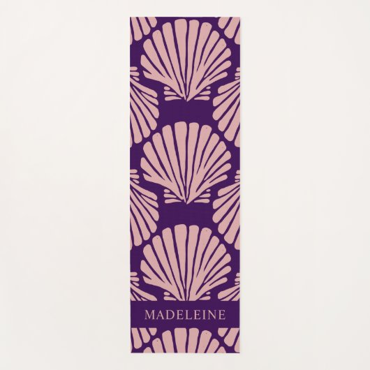 Cool Girly Tropical Seashells Custom Yogamat (Voorkant)