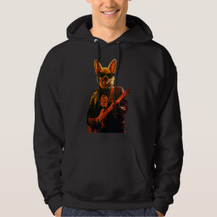 Cool Gitarist Chihuahua Rockster Hoodie