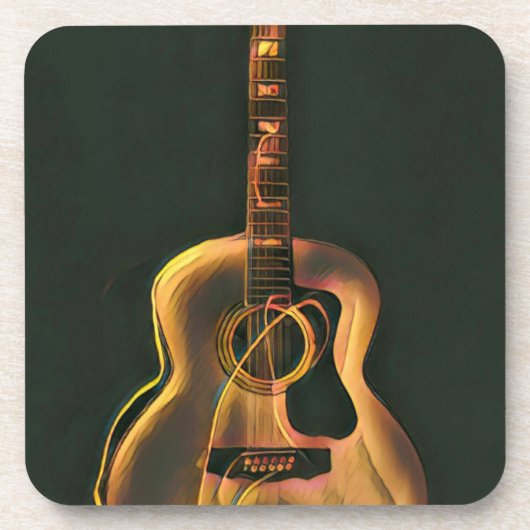 Cool gitarist gift bier onderzetter (Voorkant)