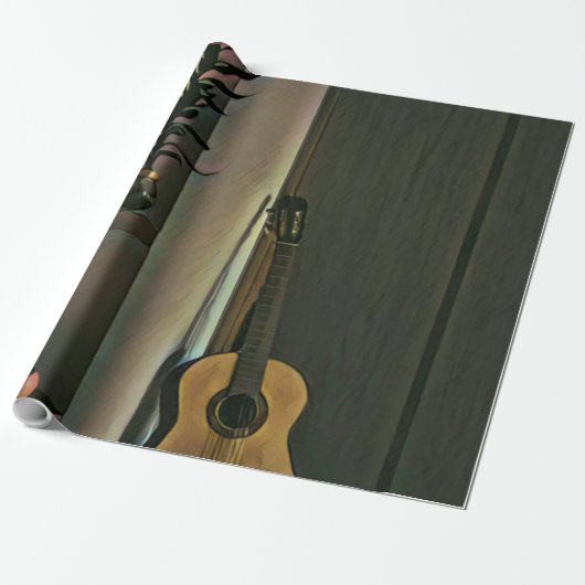 Cool gitarist gift cadeaupapier (Uitgerold)