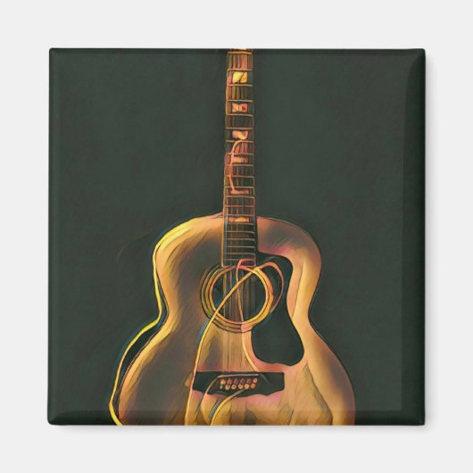 Cool gitarist gift magneet (Voorkant)