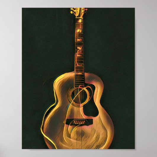 Cool gitarist gift poster (Voorkant)