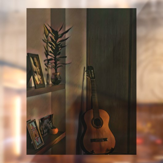 Cool gitarist gift raamsticker (Vel 2)
