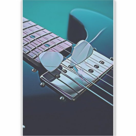Cool gitarist gift sticker (Voorkant)