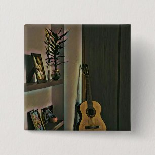 Cool gitarist gift vierkante button 5,1 cm