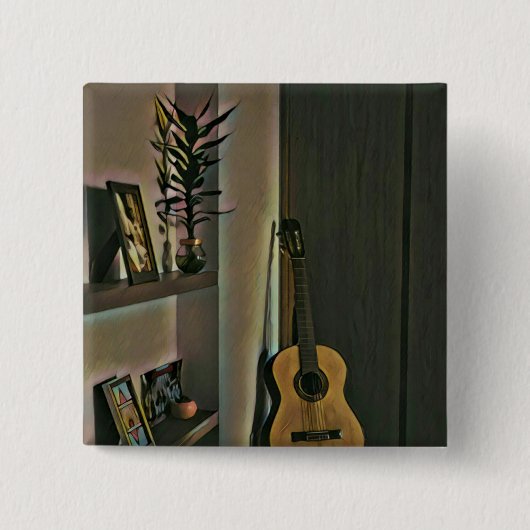 Cool gitarist gift vierkante button 5,1 cm (Voorkant)