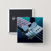 Cool gitarist gift vierkante button 5,1 cm (Voorkant /achterkant)