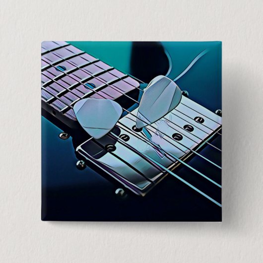 Cool gitarist gift vierkante button 5,1 cm (Voorkant)