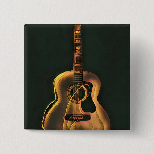 Cool gitarist gift vierkante button 5,1 cm (Voorkant)