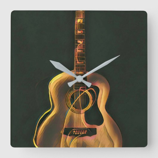 Cool gitarist gift vierkante klok (Voorkant)