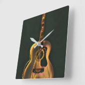 Cool gitarist gift vierkante klok (Hoek)