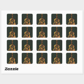 Cool gitarist gift vierkante sticker (Vel)