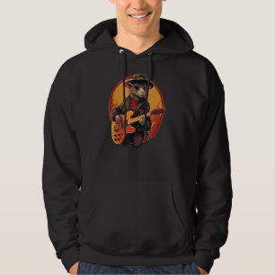 Cool Gitarist Rat met elektrische gitaar voor jong Hoodie