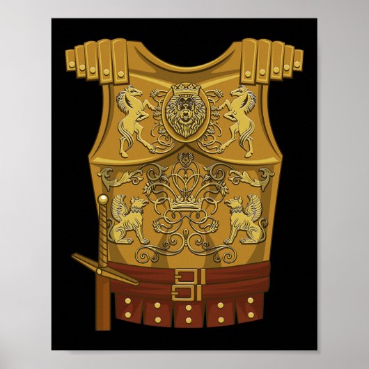 Cool Gladiator Halloween Combat Costume Fighter Gi Poster (Voorkant)