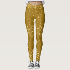 Cool Glam Diva Feestelijk Gouden Glitter Confetti  Leggings