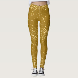 Cool Glam Diva Feestelijke Gouden Glitters Confett Leggings