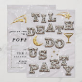 Cool Glam Glitter Metallic Disco Vrijgezellenfeest Kaart (Voorkant / Achterkant)