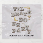 Cool Glam Glitter Tequila Disco Bachelorette Likeurfles Etiket (Enkel label)