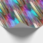 Cool glanzend kleurrijk chroom blauw groen goud pa cadeaupapier (Hoek)