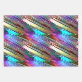 Cool glanzend kleurrijk chroom blauw groen goud pa inpakpapier vel (Voorkant 3)