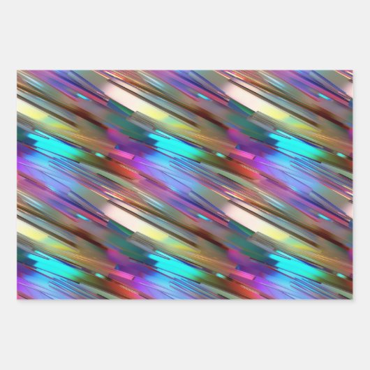 Cool glanzend kleurrijk chroom blauw groen goud pa inpakpapier vel (Voorkant 2)