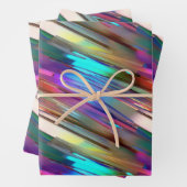 Cool glanzend kleurrijk chroom blauw groen goud pa inpakpapier vel (In situ)