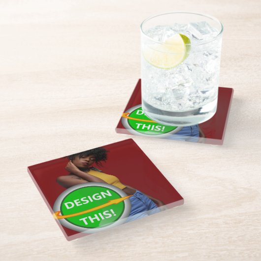 COOL! Glazen vierkant Onderzetter - Custom (Schuin)
