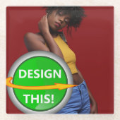 COOL! Glazen vierkant Onderzetter - Custom Glazen Onderzetter (Voorkant)