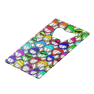 Cool glimlach Faces Patroon + uw idee Creditkaart Flessenopener