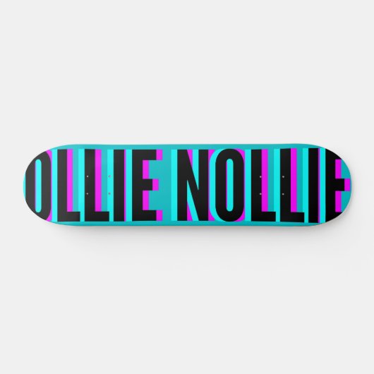 Cool Glitch Aqua Blue Ollie Nollie Skateboard Deck (Horizontaal)