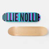 Cool Glitch Aqua Blue Ollie Nollie Skateboard Deck (Horizontaal)