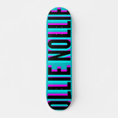 Cool Glitch Aqua Blue Ollie Nollie Skateboard Deck (Voorkant)