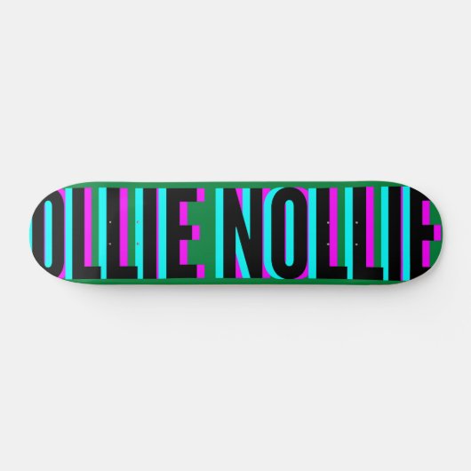 Cool Glitch Green Ollie Nollie Skateboard Deck (Horizontaal)