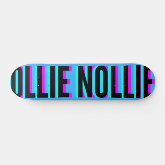 Cool Glitch Light Blue Ollie Nollie Skateboard (Horizontaal)