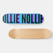Cool Glitch Light Blue Ollie Nollie Skateboard (Horizontaal)