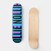 Cool Glitch Light Blue Ollie Nollie Skateboard (Voorkant)