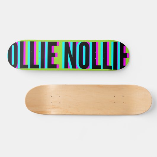 Cool Glitch Light Green Ollie Nollie Skateboard (Horizontaal)